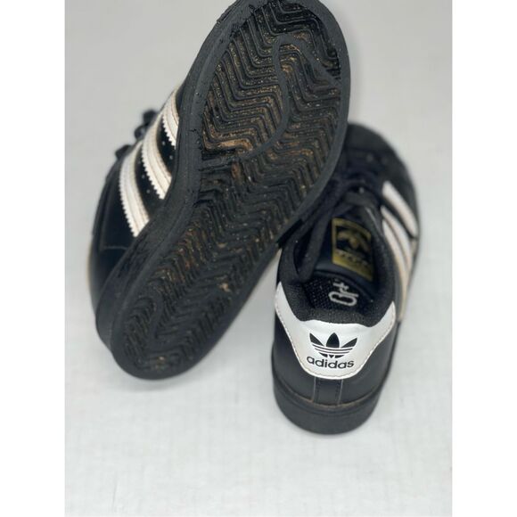 Adidas superstar Black White Size 11.5‎ K 789002 A41 - Picture 8 of 9